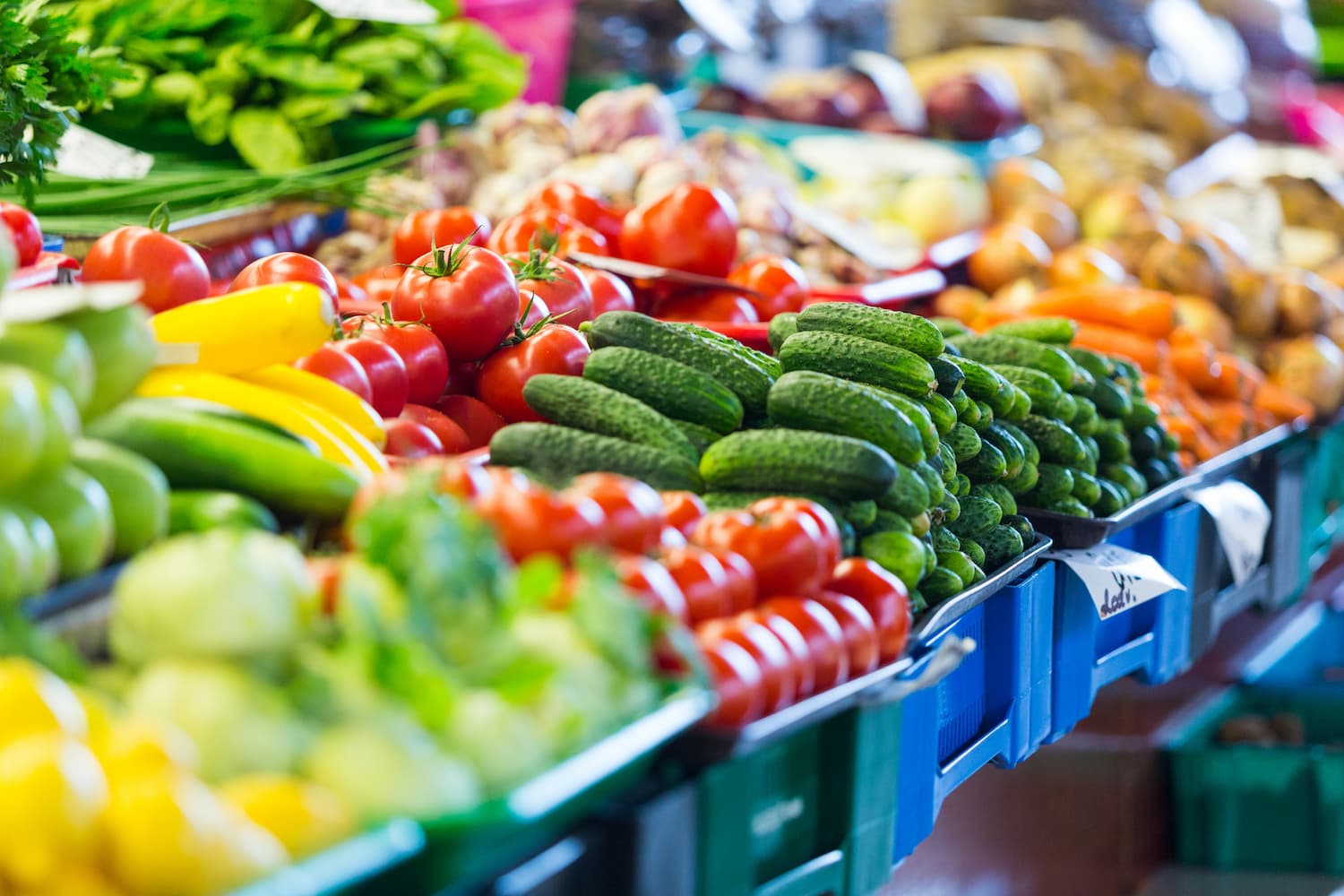 The Fresh Produce Aisle of a Grocery Store with Colorful Fresh Fruits and  Vegetables Editorial Photography - Image of abundance, cucumber: 160688112