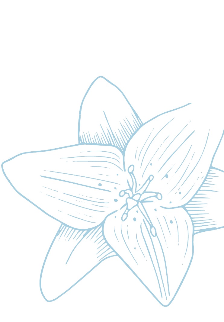 a blue flower design