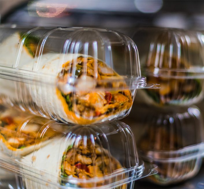 prepared wraps in plastic