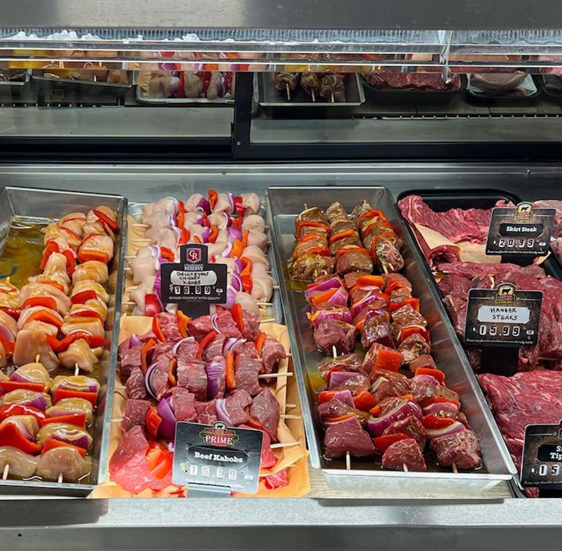 assortment of meat and fish products